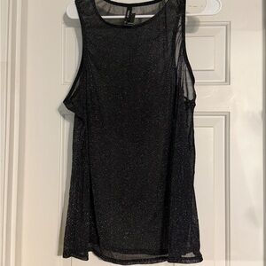 torrid Black Glitter Sheer Tank Top